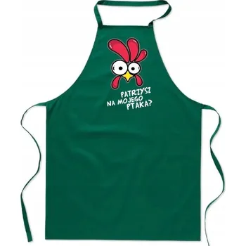 Kuchyňská zástěra KUCHYŇSKÁ ZÁSTĚRA na grilování zelená KOUKÁŠ NA MÉHO PTÁKA pánská FA_704_z