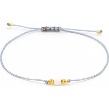 Náramek Sadré Provázkový náramek magnezit na šedé šňůrce