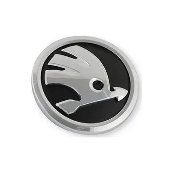 Znak automobilu Znak ŠKODA 80mm černá/chrom 5JD853621 5JD853621A