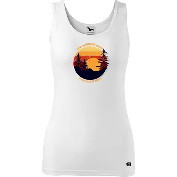 Dámské tílko s potiskem - Cestování Velikost: XS, Barva: Bílá