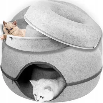 Pelíšek pro psa Pelíšek Petjet šedý kulatý 60 cm x 60 cm x 30 cm