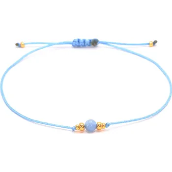 Náramek Sadré Provázkový náramek akvamarín na světle modré šňůrce