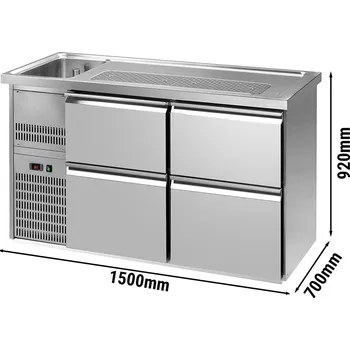Vinotéka G.Gastro Výčepní pult - 1,5 x 0,7 m - se 4 šuplíky 2/5 & 3/5