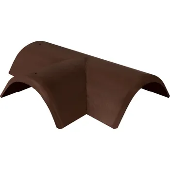 betonová krytina Hřebenáč rozdělovací levý T220 Bramac Novo se dvěma příchytkami -tmavohnědá