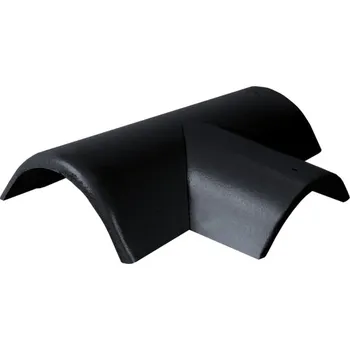 betonová krytina Hřebenáč rozdělovací pravý T220 Bramac Protector Plus se dvěma příchytkami -ebenově černá