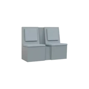 RE LAV - 1200 lavice do čekárny, 2-sedák, 1000x1200x435, šedá, koženka SA 3 - světle šedá