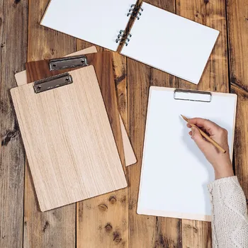 Psací podložka Dřevěná psací deska s klipem A4 Dřevo: Bříza, Lakování: Ne