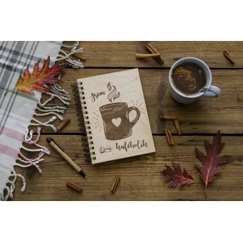 Zápisník Dědova dílna Dřevěný blok Kaféholik Papír: Bez linek (čistý)