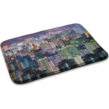 Koberec Měkký Moderní Běhoun Módní Kobereček do Obývacího Pokoje Město v noci 75x45 cm