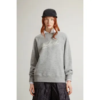Dámská mikina MIKINA WOOLRICH MOULINE' FLEECE CREWNECK MEDIUM GREY LOGO