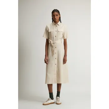 Dámské šaty ŠATY WOOLRICH LONG FLUID DRESS LIGHT OAK