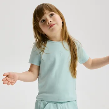 Reserved - Bavlněné tričko s aplikací - bleděmodrá - 406EC-05X - 406EC-05X-92