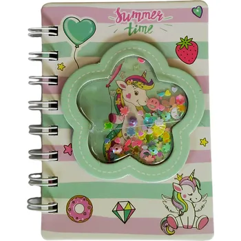 Zápisník Wiky Notes UNICORN - JEDNOROŽEC s glitry 60 stran Barva: Zelená