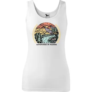 Dámské tílko s potiskem Adventure in nature Velikost: XS, Barva: Bílá