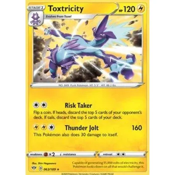 Sběratelská karetní hra Pokémon DAA 063/189 Toxtricity - Cosmic Holo - Darkness Ablaze