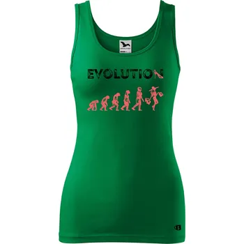 Dámské tričko Dámské tílko s potiskem - Evoluce nákupy Velikost: 2XL, Barva: Středně zelená