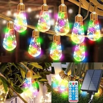 Zahradní dekorace BAF Světelný solární řetěz - žárovky. 7,6 m