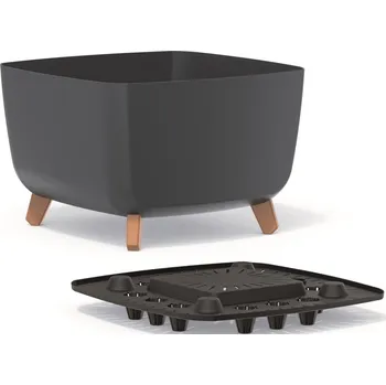 Květináč KVĚTINÁČ GRACIA SQUARE 24x24 CM ANTRACIT