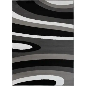 Koberec Makro Abra Kusový koberec moderní MAYA Z895A černý šedý Rozměr: 200x200 cm