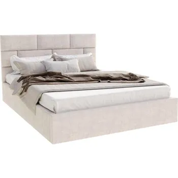 Postel Čalouněná postel PASADENA 90x200 s kovovým roštem KRÉMOVÁ