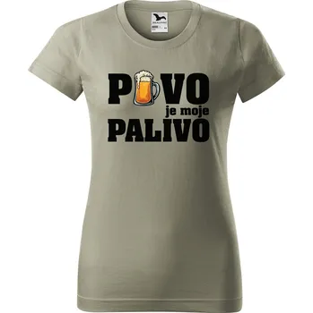 Dámské tričko Pivo je moje palivo Barva trička: Světlá khaki - 28, Velikost: XL