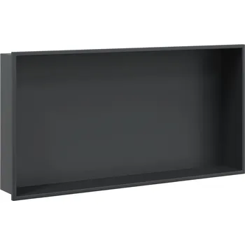 Koupelnový nábytek AQUATECH POLICE SKŘÍŇKA DO NIKY S LÍMCEM 90X30 CM NEREZOVÁ OCEL ČERNÁ