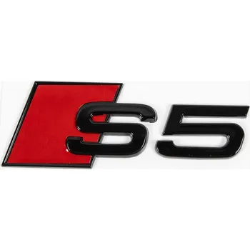 Znak automobilu Znak S5 černý lesk Audi zadní strana, 3M páska, ABS plast