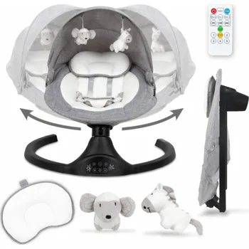 Odrážedlo Elektrické odrážedlo 2v1 luxi pro děti s moskytiérou a bluetooth melange/black