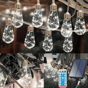 Zahradní dekorace BAF Solární řetěz 7,6 m. Bílé světlo