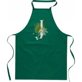 Kuchyňská zástěra KUCHYŇSKÁ ZÁSTĚRA zelená S PÍSMENEM J jméno Jessica Joanna Jola Jan FA_415_z