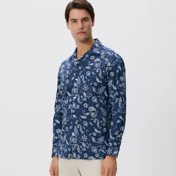 Pánská košile Reserved - Košile se vzorem regular fit - tmavomodrá - 776EH-59P - 776EH-59P-XL