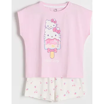 Dívčí spodní prádlo Reserved - Pyžamová souprava pro miminko Hello Kitty - pastelově růžová - 614EB-03X - 614EB-03X-U13