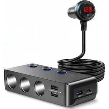 Automobilová: 3×zapalovače s vypínačem, 3×USB, 1×Type-C