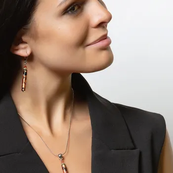 Náušnice Lampglas Náušnice Desert Rose s 24karátovým zlatem v perle Lampglas Materiál zapínání náušnic: rhodiované stříbro Ag 925/1000