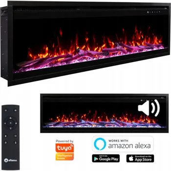 Elektrický krb k zabudování s topnou funkcí Aflamo černý 1500 W 100 x 38 x 16 cm