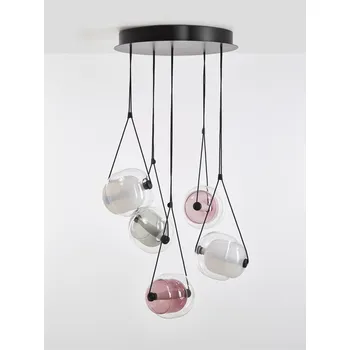 Brokis Designové závěsné svítidlo Capsula metal canopy PC966 Barva vnitřního skla: Červená - transparentní sklo, Barva vnějšího skla: Červená - transparentní sklo, Baldachýn: Kov - bílý matný komaxit