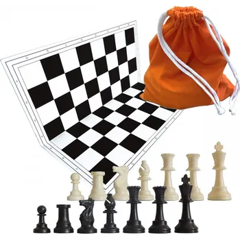Šachy Plastové šachové figurky v setu s šachovnicí