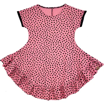 Dámské šaty růžové bavlněné šaty s potiskem