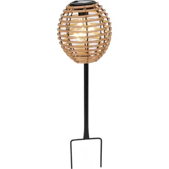 Venkovní osvětlení SOLÁRNÍ LAMPA KOULE RATTAN HNĚDÁ PROGARDEN