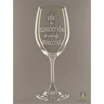 Sklenice Pískovaná sklenice na víno - Věk a skleničky