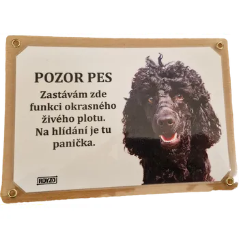 autosedačka pro psa Výstražná cedulka - Pudl trpasličí černý