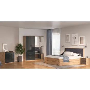 Ložnicová sestava Sada 4D matná antracit Raymond Mat antracit