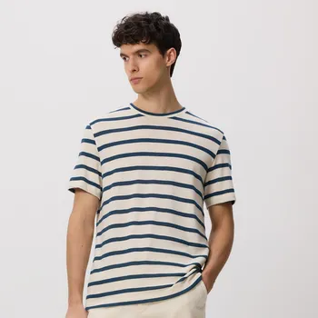 Pánské tričko Reserved - Pruhované tričko regular - levandulová - WC956-04X - WC956-04X-L