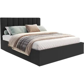 Postel Čalouněná postel JUSTIN 140x200 Černá Trinity s úložným prostorem kovový rošt