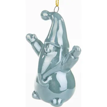 Vánoční ozdoba VÁNOČNÍ KERAMICKÁ OZDOBA MIKULÁŠ, BOMBKA 7,8 CM 1 ks