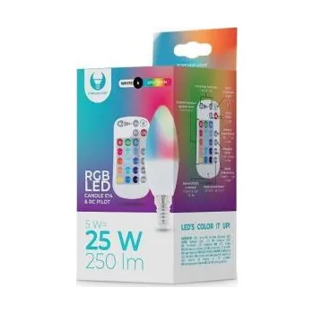 Žárovka LED žárovka Forever E14 C37 RGB 5W s dálkovým ovládáním bílá (RTV003565)