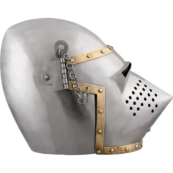 Karnevalový kostým Deepeka Milánský šlap Psí nos s mosazným lemováním – Rytířská přilba, cca 1390