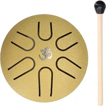 Kapesní kovový bubínek 6 tónů - zlatá barva