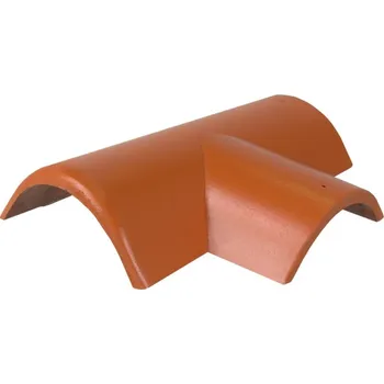 betonová krytina Hřebenáč rozdělovací pravý T220 Bramac Protector Plus se dvěma příchytkami -cihlově červená