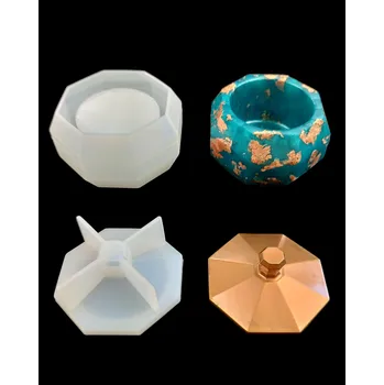 Silikonová forma – osmihranná krabička s víčkem